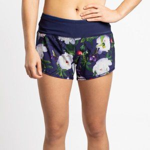 Oiselle Roga Moody Navy Floral Size 6